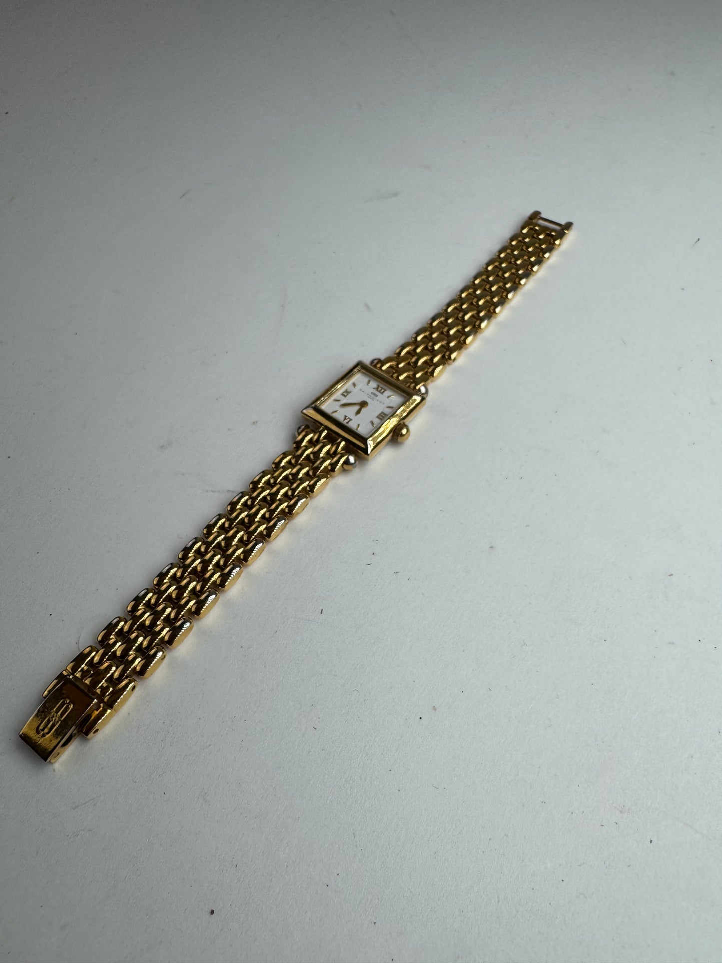 Montre à quartz vintage Balenciaga en acier doré