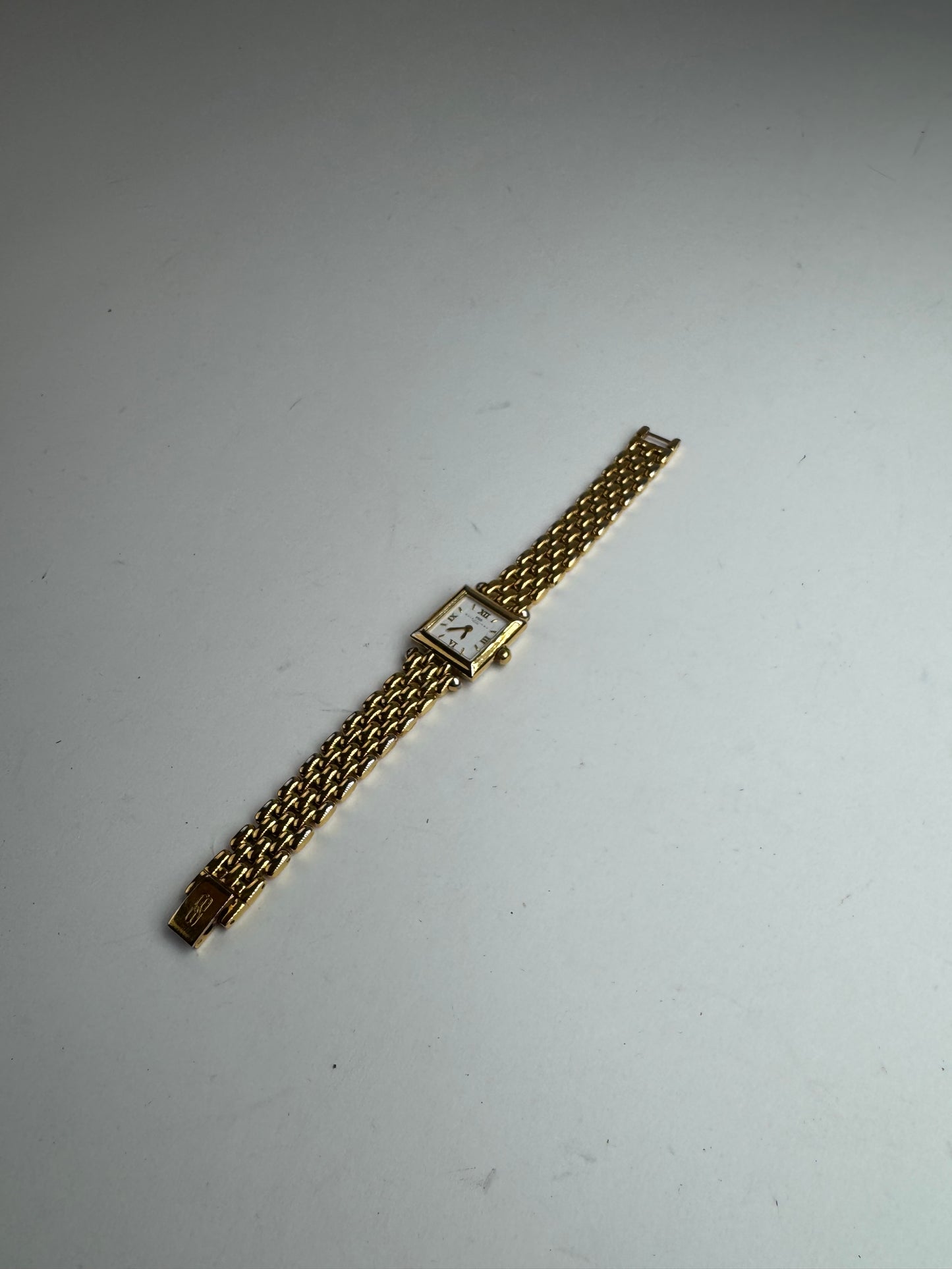 Montre à quartz vintage Balenciaga en acier doré