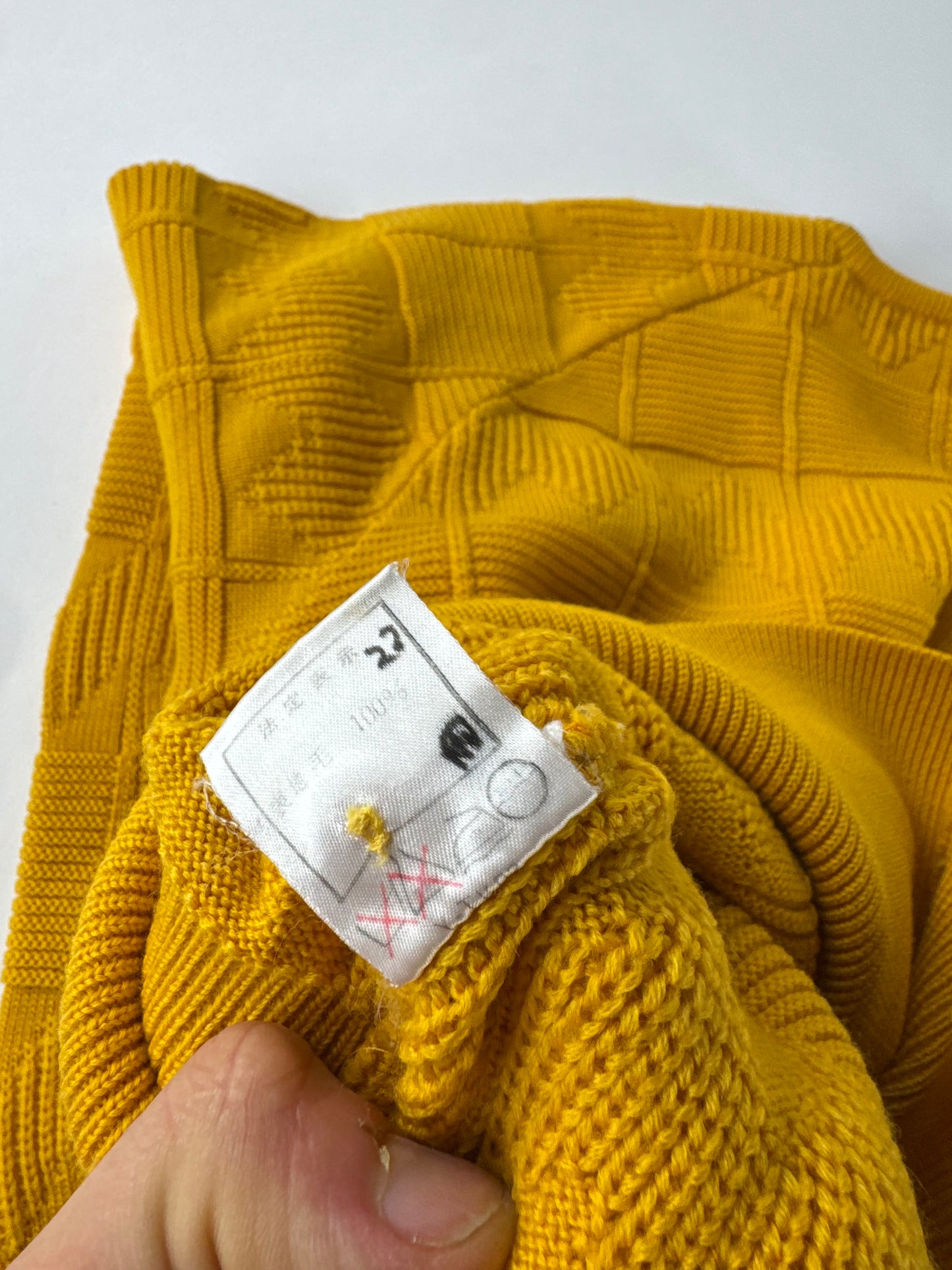 Vintage Dior V Neck Jumper Yellow M