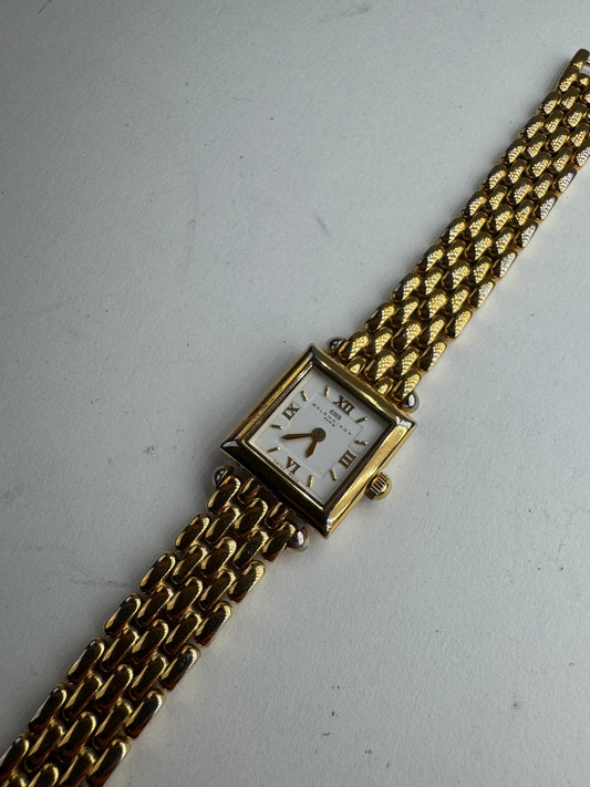 Montre à quartz vintage Balenciaga en acier doré