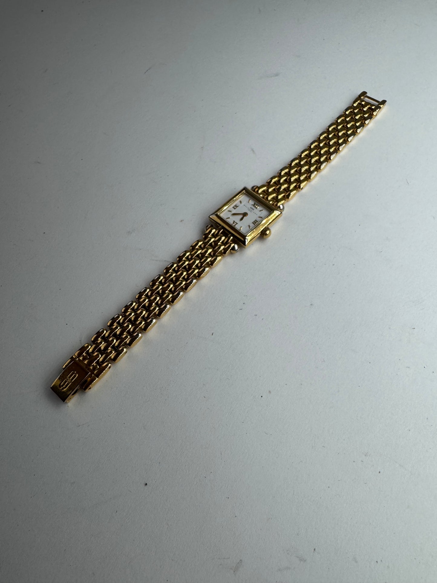 Montre à quartz vintage Balenciaga en acier doré