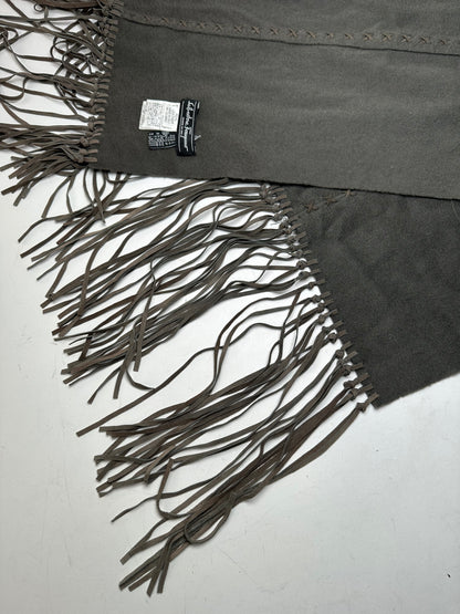 Vintage Salvatore Ferragamo Cashmere Leather Scarf anthracite