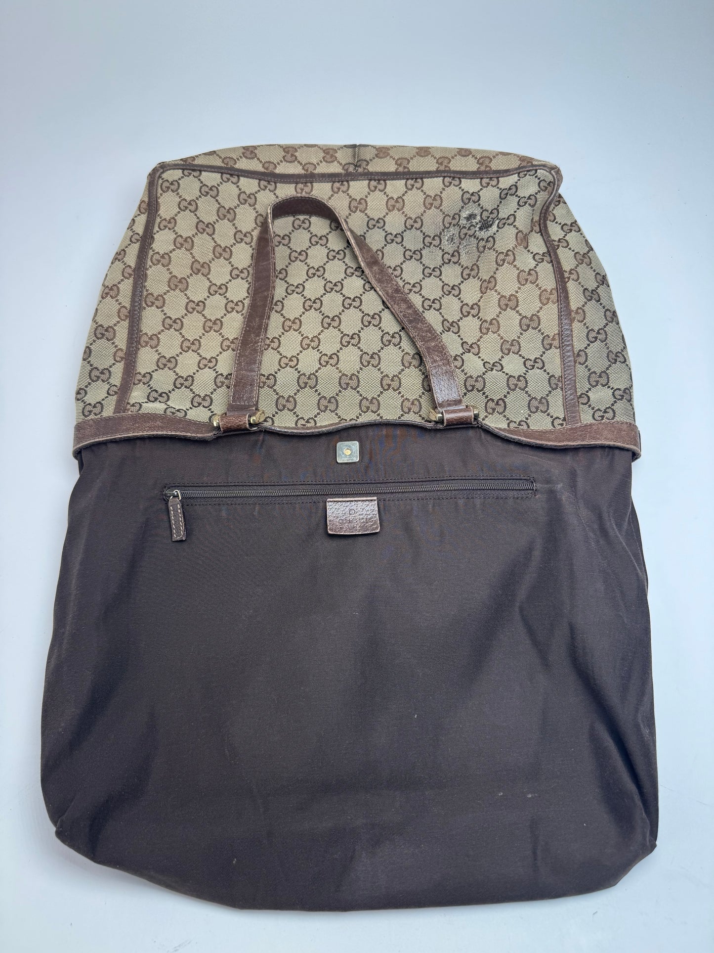 Vintage Gucci Monogram Handbag Beige Brown