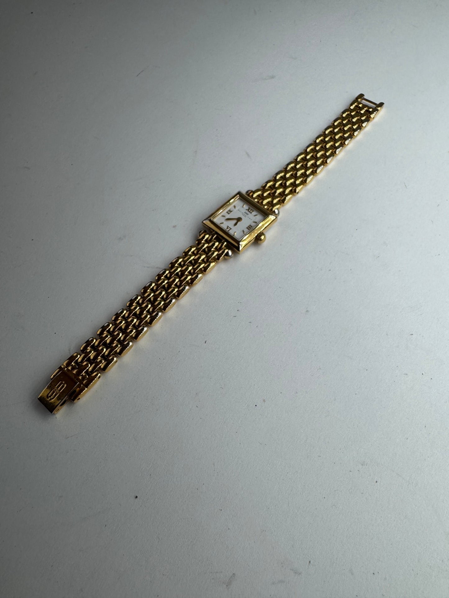 Montre à quartz vintage Balenciaga en acier doré