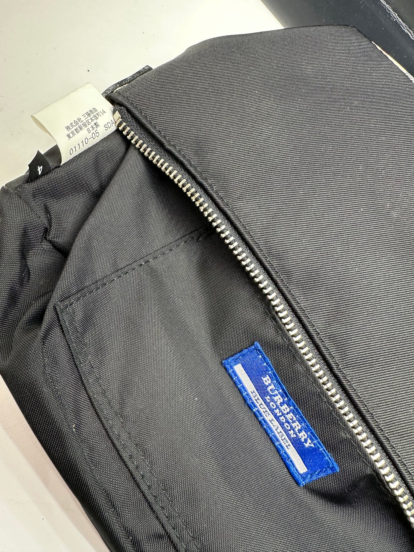 Vintage Burberry Blue Label Mini Shoulder Bag Black Nylon Nova Check