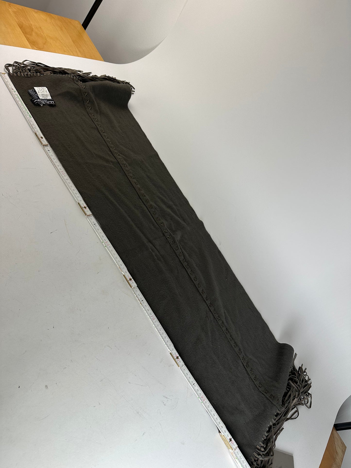 Vintage Salvatore Ferragamo Cashmere Leather Scarf anthracite