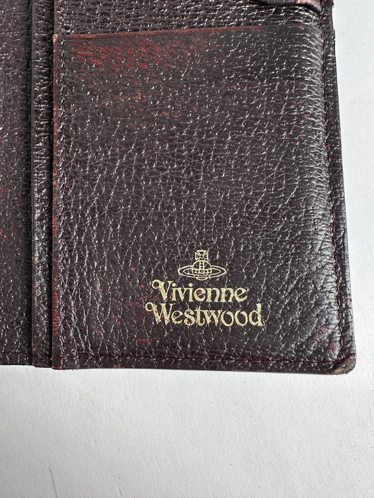 Vintage Vivienne Westwood Textured Leather Flap Wallet Dark Brown