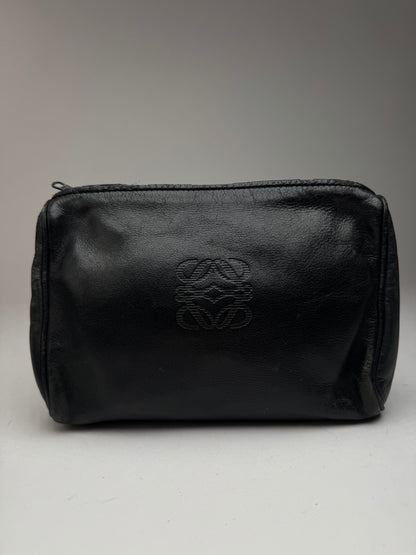 Pochette vintage en cuir Loewe Madrid noire