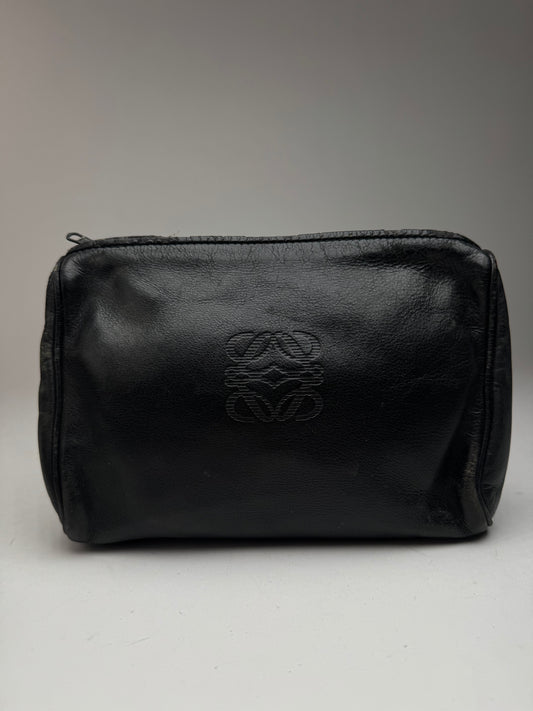 Pochette vintage en cuir Loewe Madrid noire