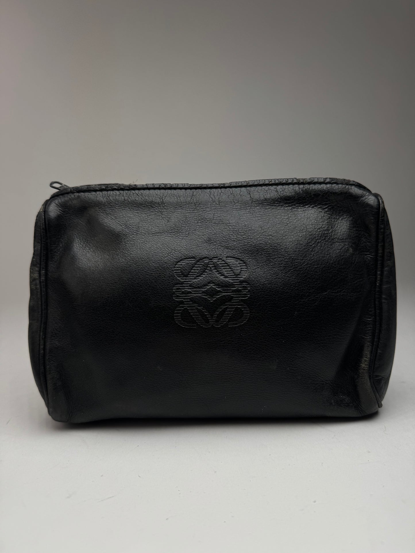 Pochette vintage en cuir Loewe Madrid noire