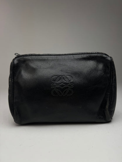 Pochette vintage en cuir Loewe Madrid noire