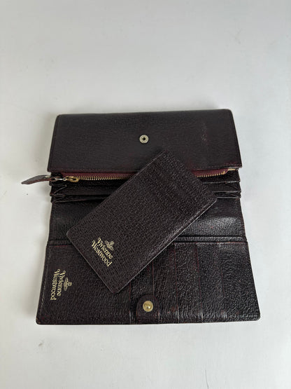 Vintage Vivienne Westwood Textured Leather Flap Wallet Dark Brown