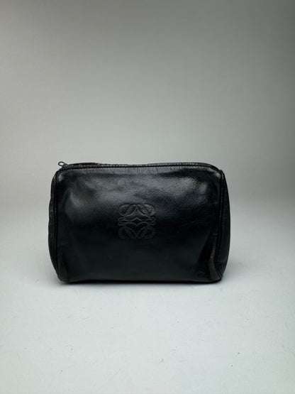 Pochette vintage en cuir Loewe Madrid noire