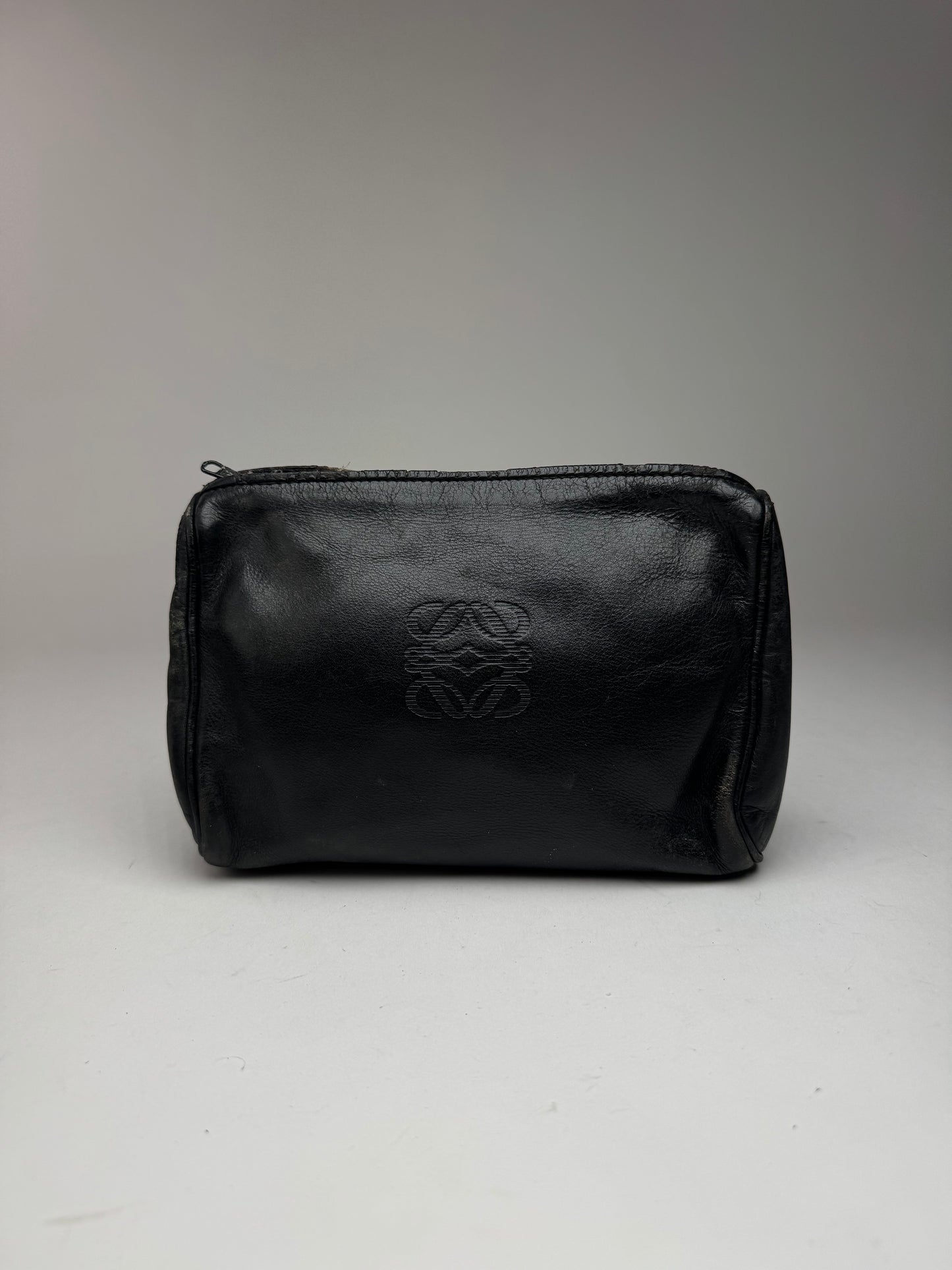 Pochette vintage en cuir Loewe Madrid noire