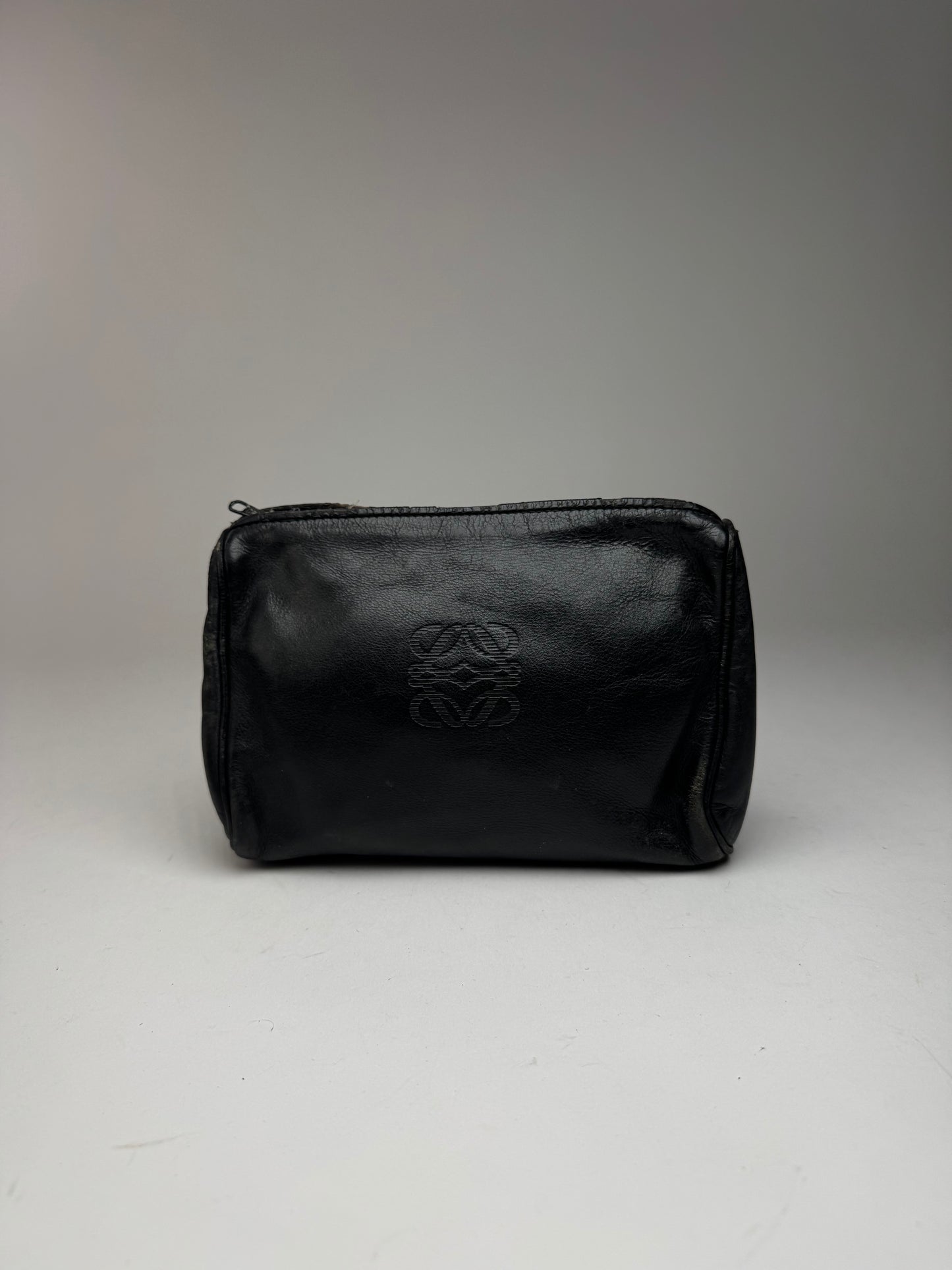 Pochette vintage en cuir Loewe Madrid noire