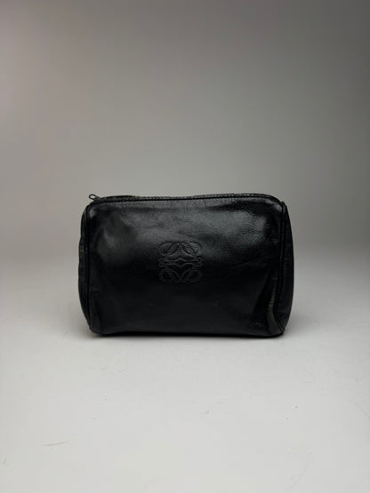 Pochette vintage en cuir Loewe Madrid noire