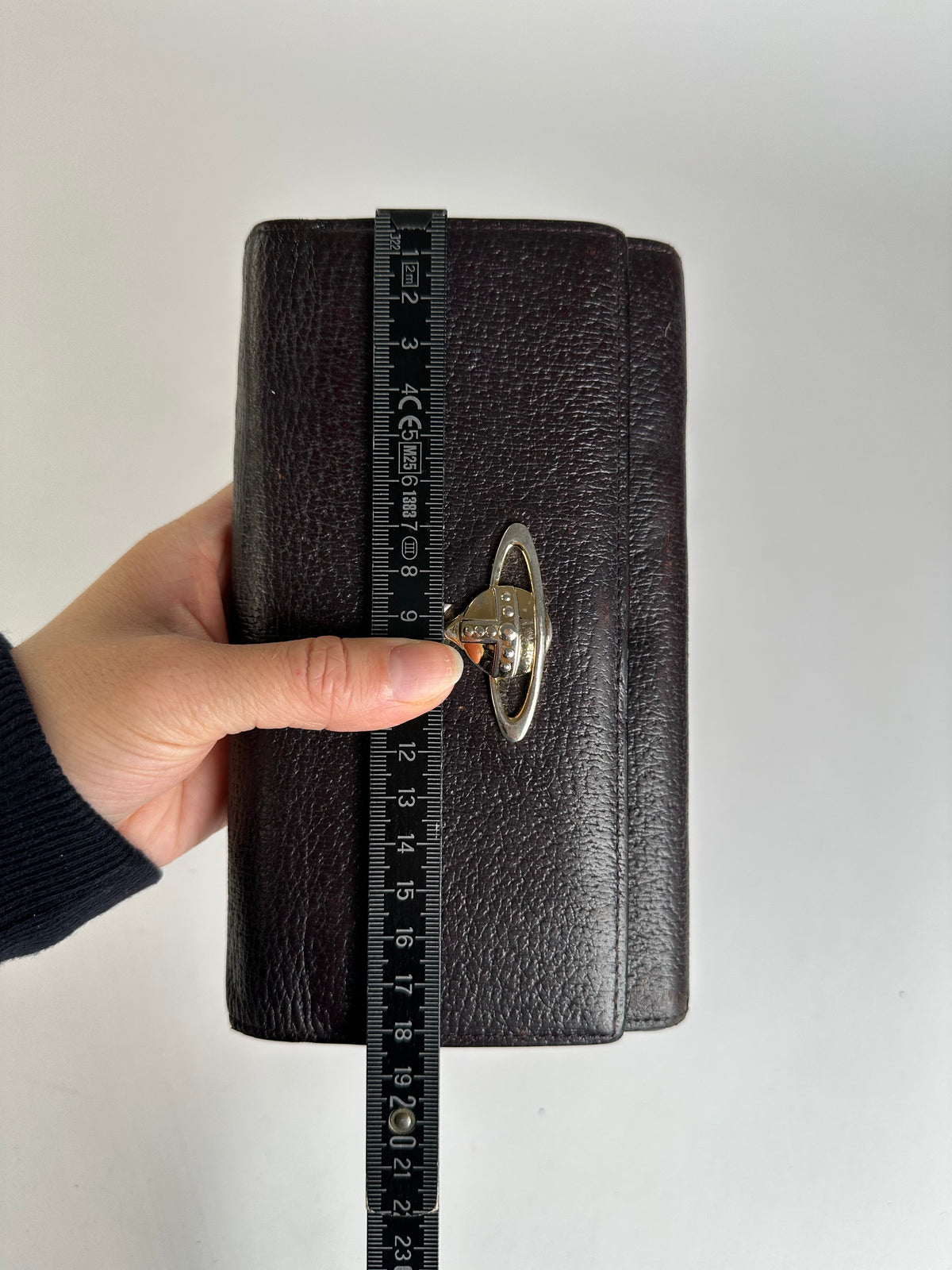 Vintage Vivienne Westwood Textured Leather Flap Wallet Dark Brown