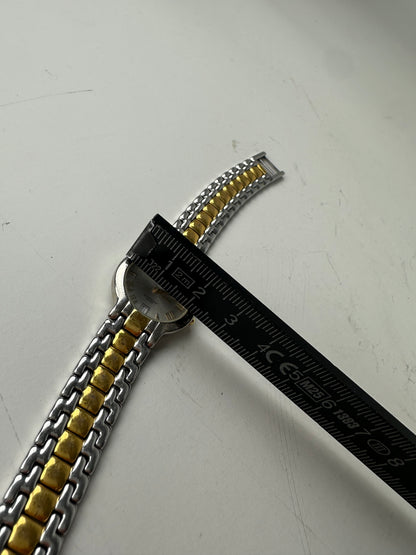 Vintage Givenchy Bracelet Watch Stainless Steel Gold-Tone Accents
