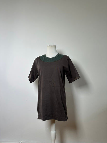Vintage Issey Miyake Cotton Blend T-Shirt Dark Brown Olive L