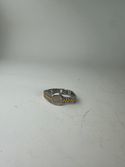 Vintage Givenchy Bracelet Watch Stainless Steel Gold-Tone Accents