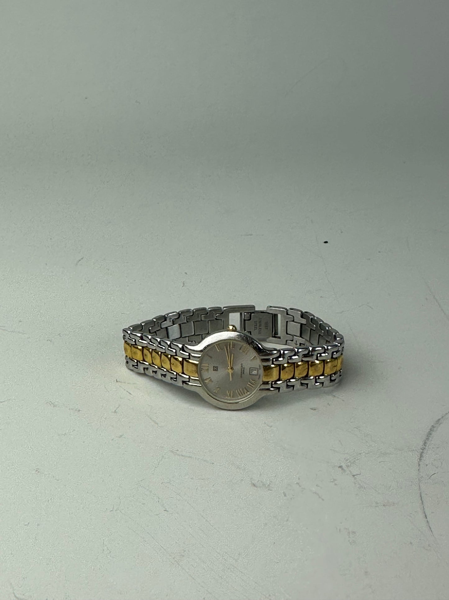 Vintage Givenchy Bracelet Watch Stainless Steel Gold-Tone Accents