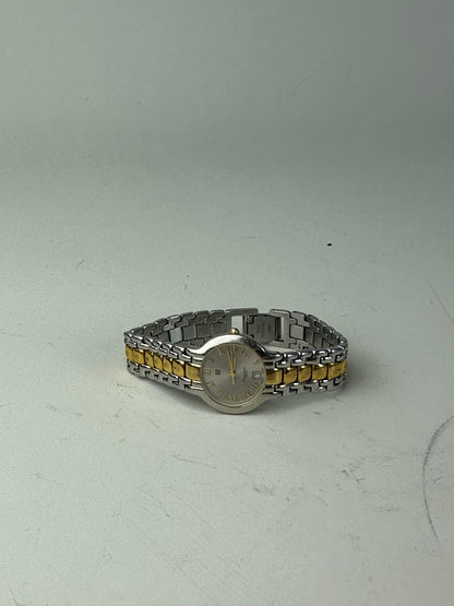 Vintage Givenchy Bracelet Watch Stainless Steel Gold-Tone Accents