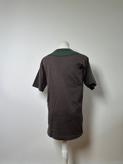 Vintage Issey Miyake Cotton Blend T-Shirt Dark Brown Olive L