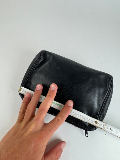 Pochette vintage en cuir Loewe Madrid noire