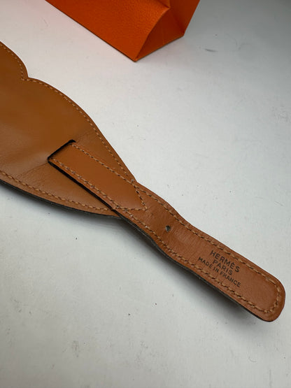 Vintage Hermès Paris Leather Studded Cuff Accessory Black Gold