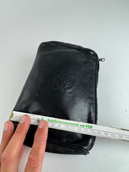 Pochette vintage en cuir Loewe Madrid noire