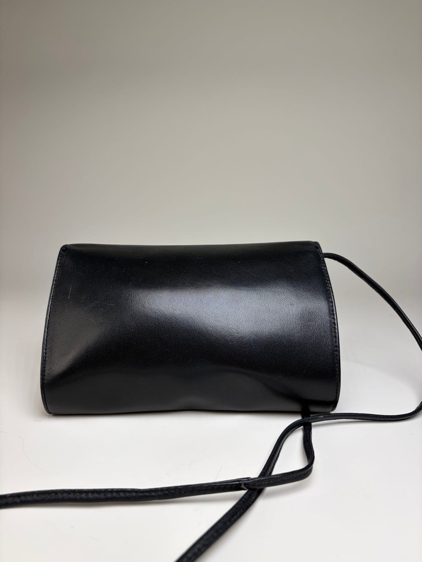 Vintage Givenchy Leather Shoulder Bag Black Gold