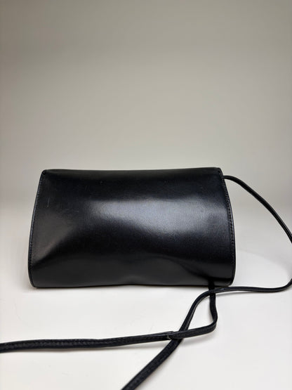 Vintage Givenchy Leather Shoulder Bag Black Gold