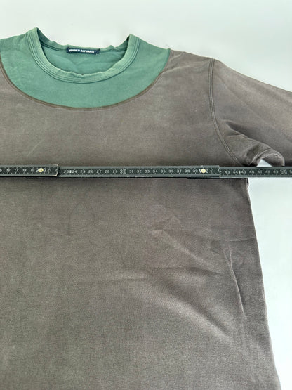Vintage Issey Miyake Cotton Blend T-Shirt Dark Brown Olive L