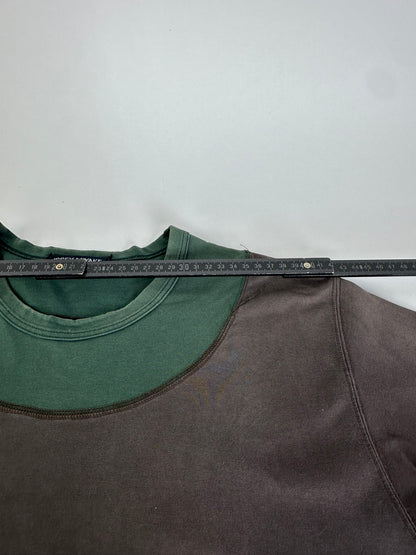 Vintage Issey Miyake Cotton Blend T-Shirt Dark Brown Olive L