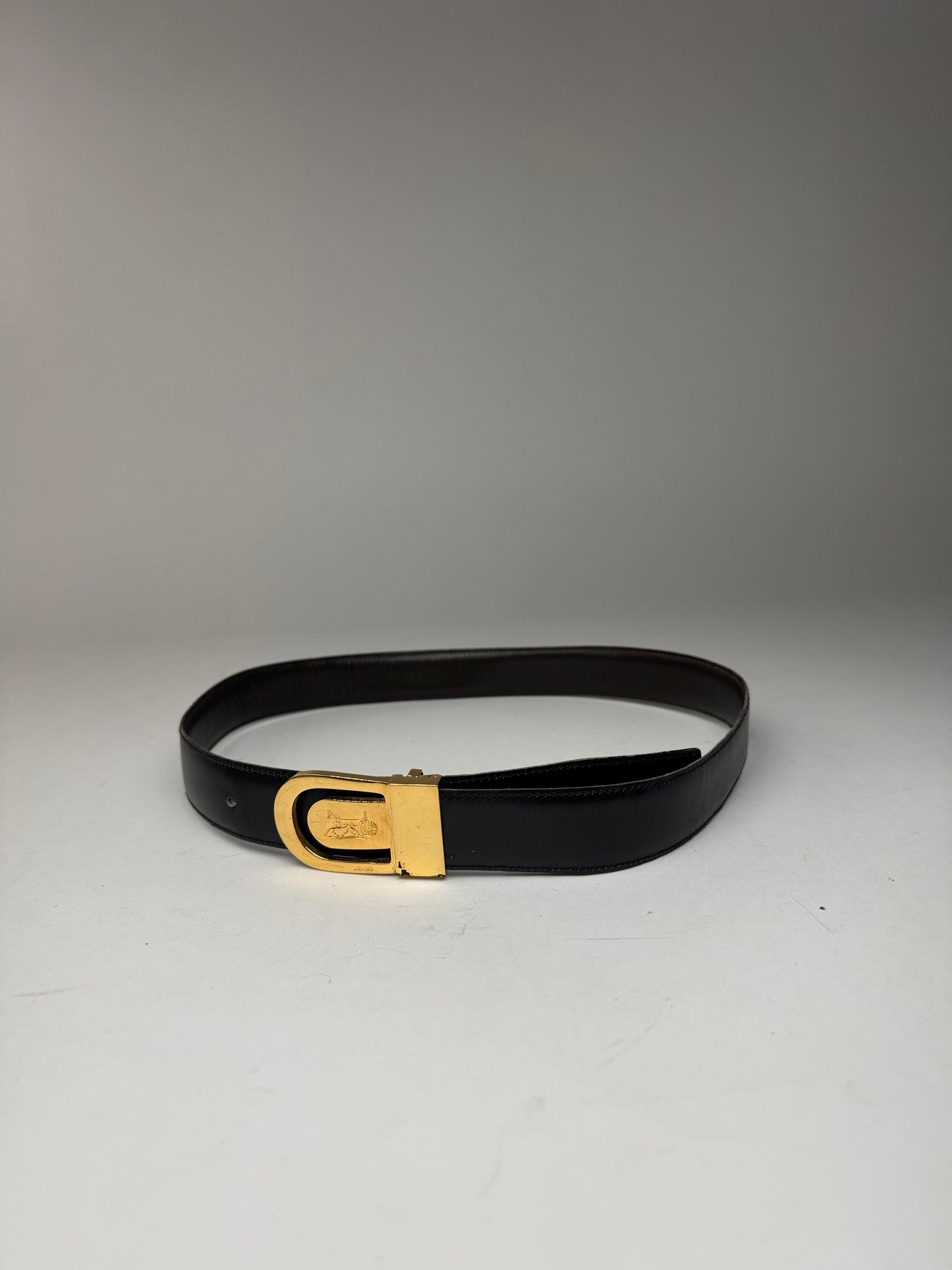 Vintage Celine Leather belt brown
