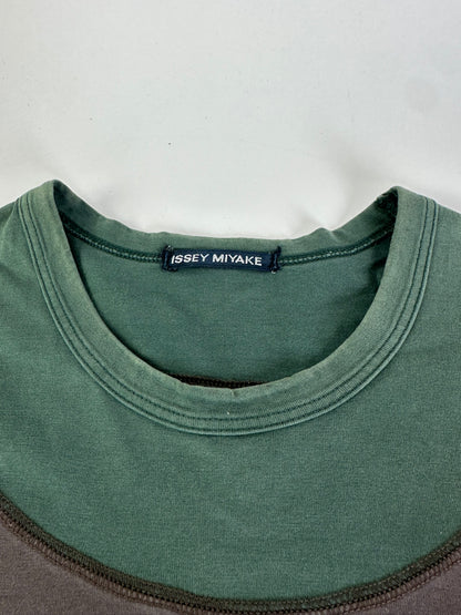 Vintage Issey Miyake Cotton Blend T-Shirt Dark Brown Olive L