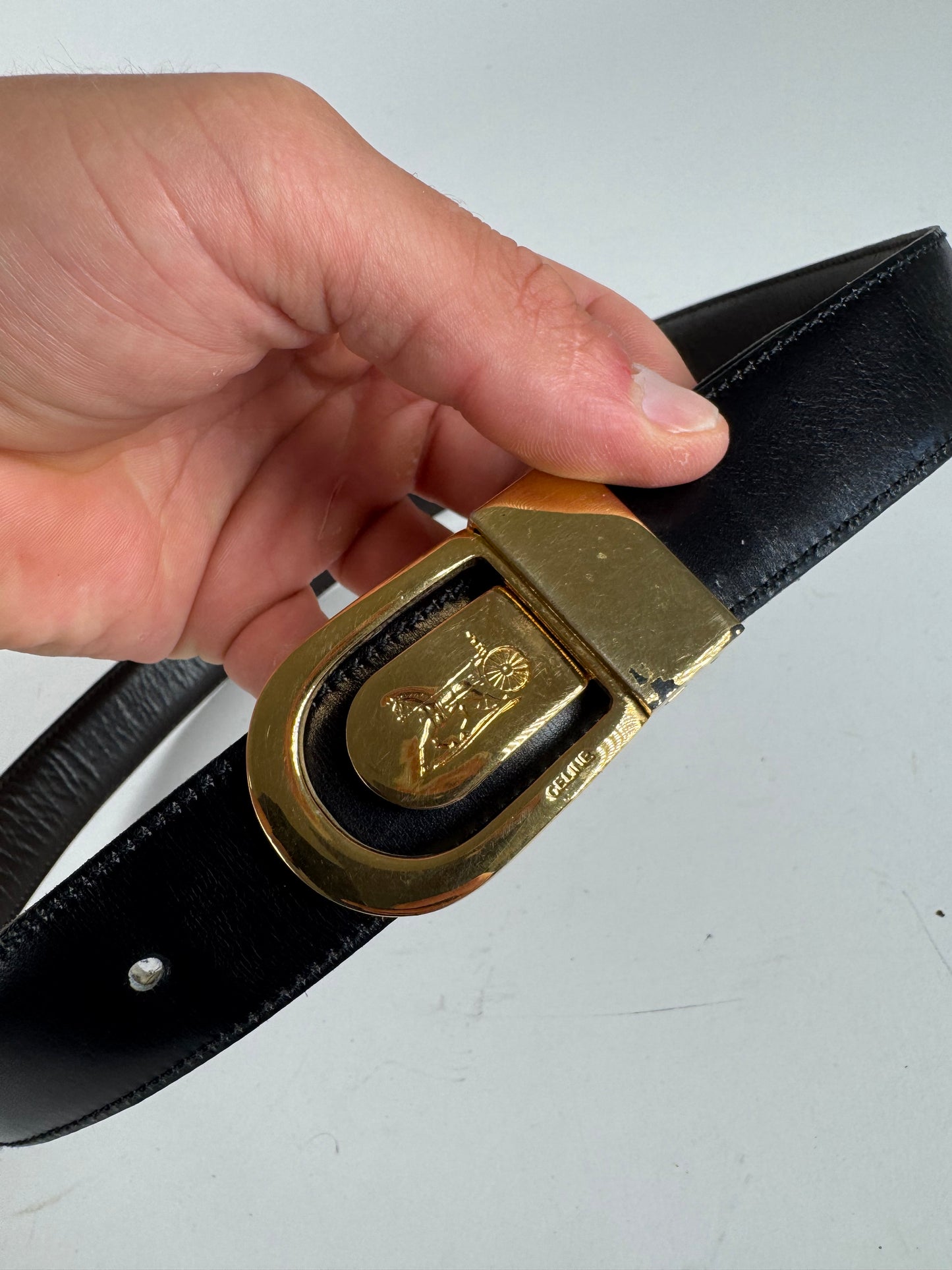 Vintage Celine Leather belt brown