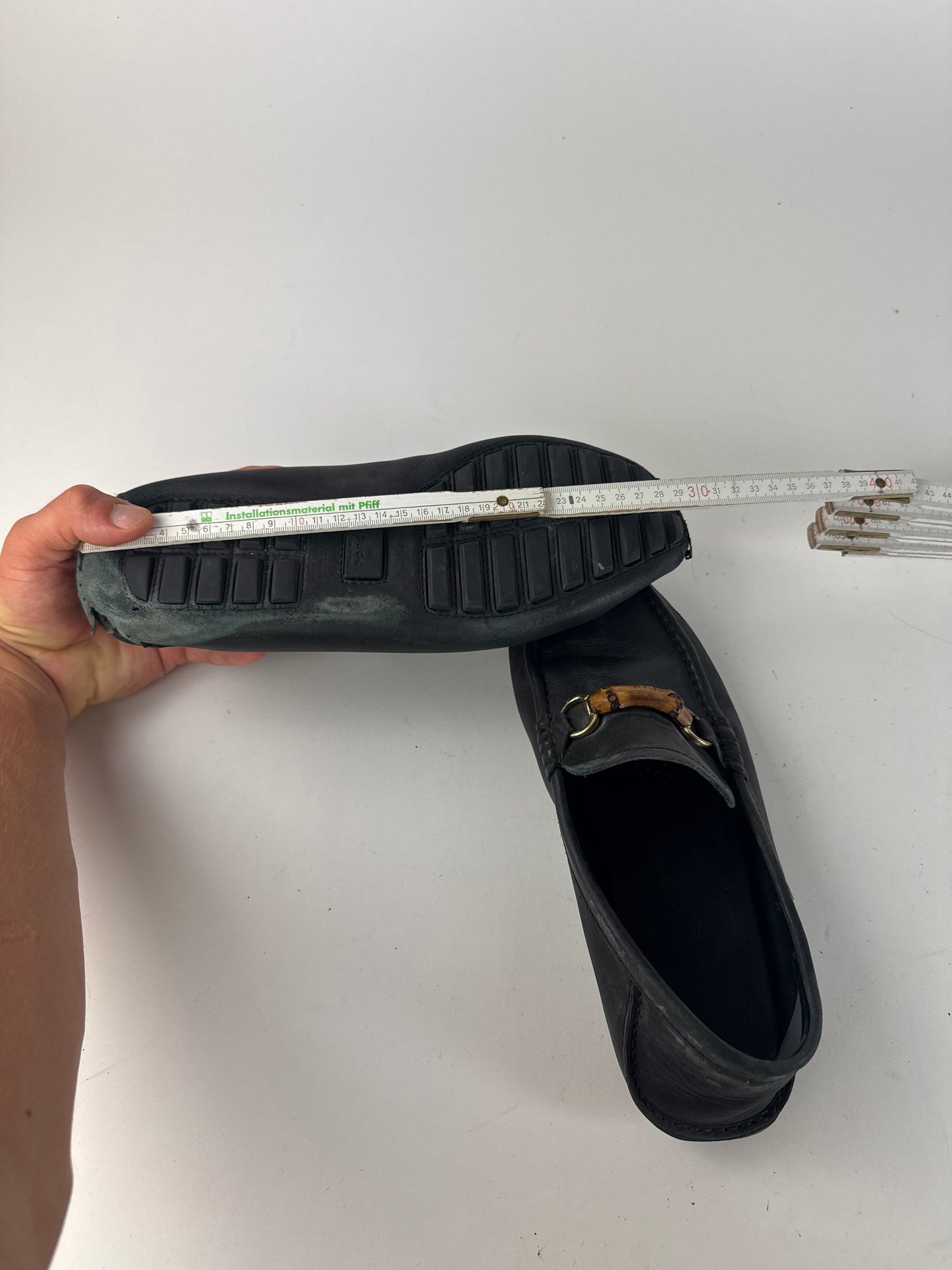 Vintage Gucci Leather bamboo Loafer black 43,5