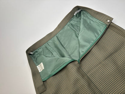 Vintage Dior Wool Skirt Green Brown Beige M