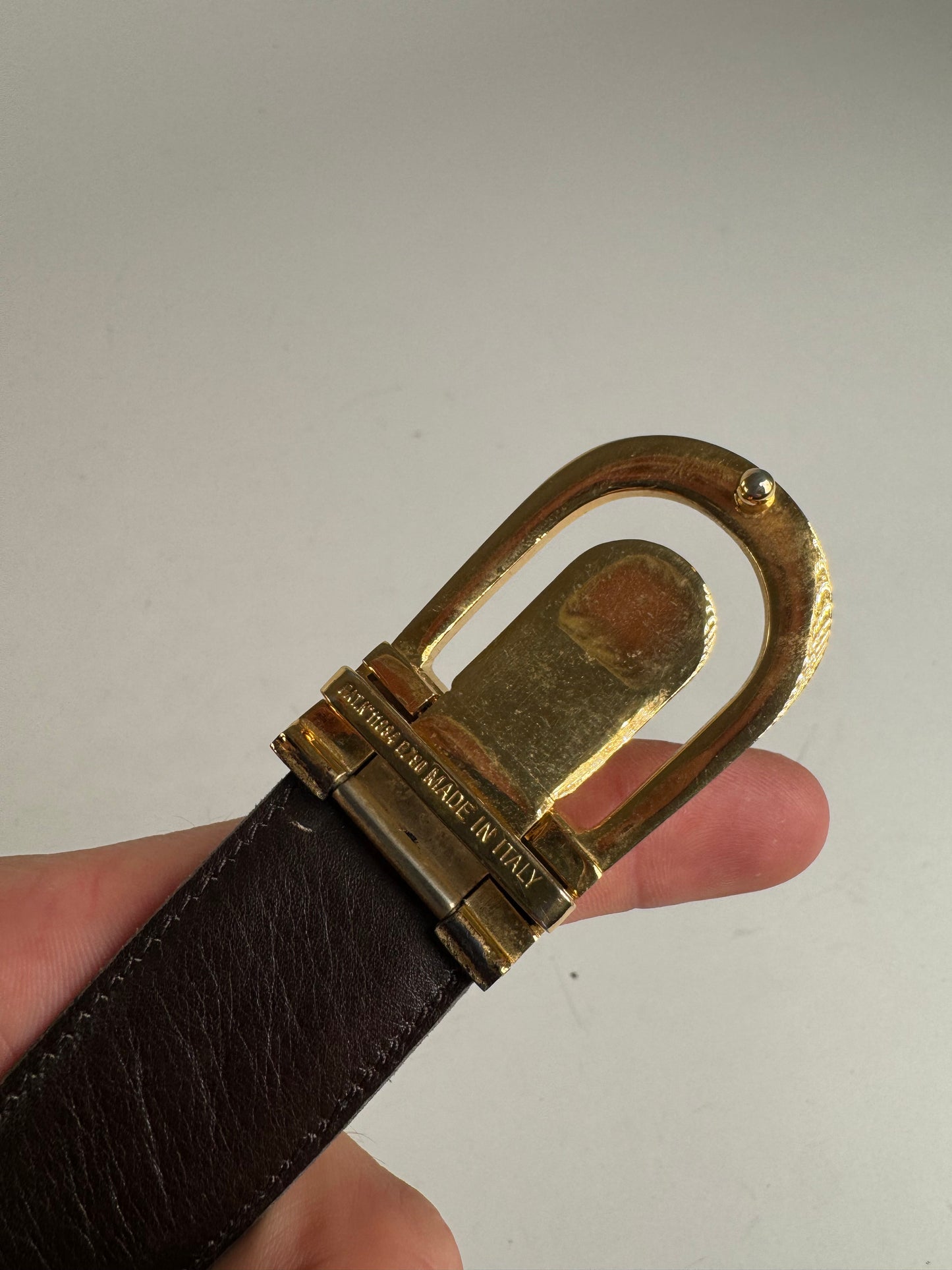 Vintage Celine Leather belt brown