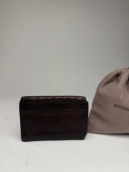 Vintage Bottega Veneta Intrecciato Leather Card Holder Brown