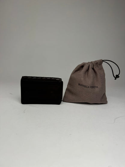 Vintage Bottega Veneta Intrecciato Leather Card Holder Brown