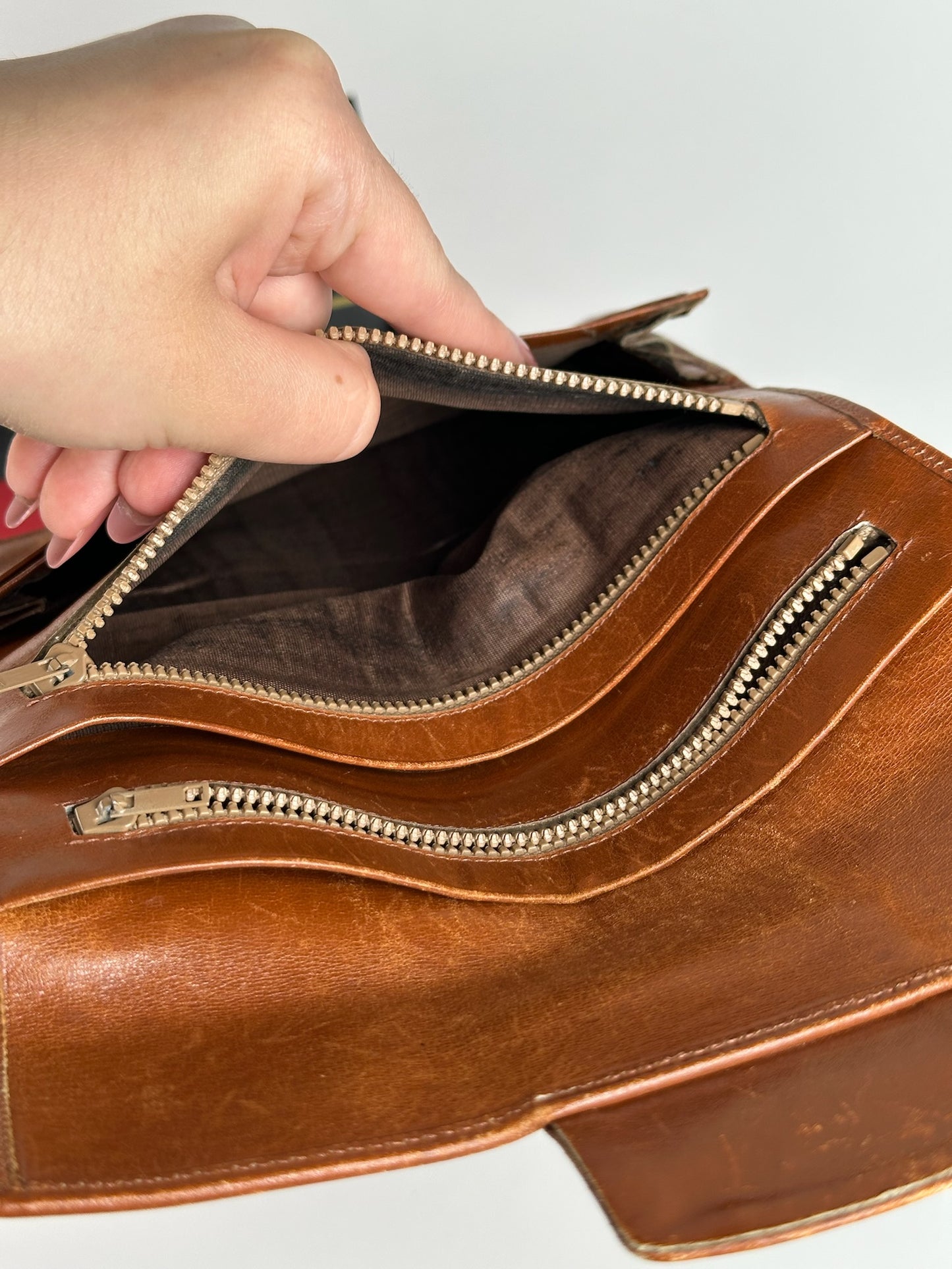 Vintage Celine Paris Suede Leather Monogram wallet brown