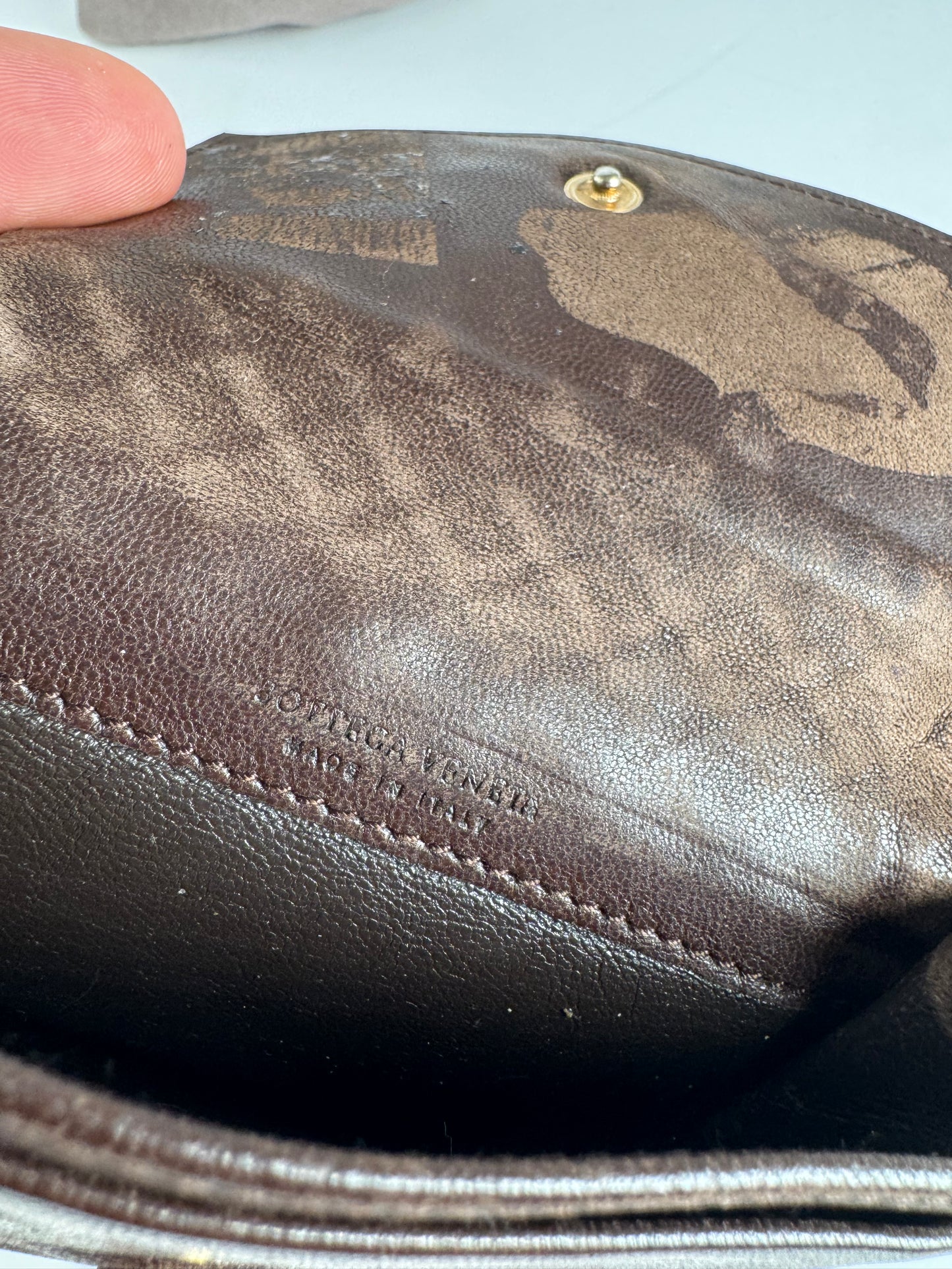 Vintage Bottega Veneta Intrecciato Leather Card Holder Brown