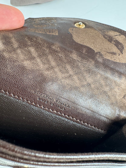 Vintage Bottega Veneta Intrecciato Leather Card Holder Brown