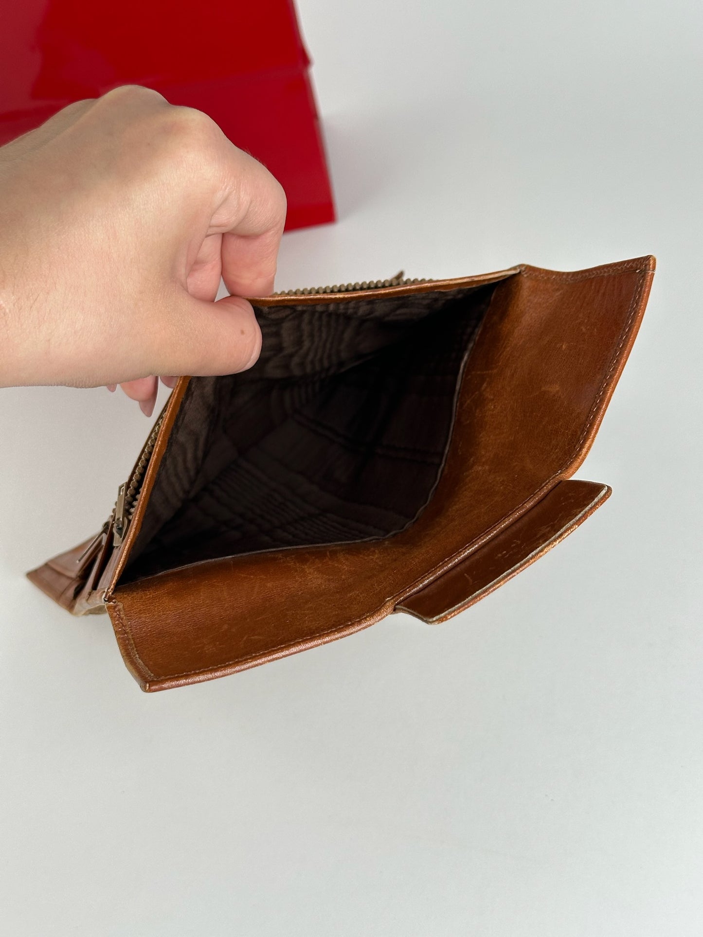 Vintage Celine Paris Suede Leather Monogram wallet brown