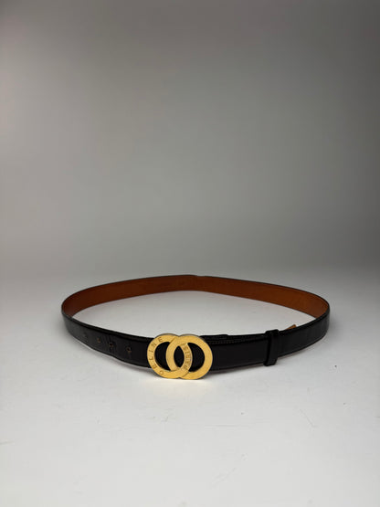 Vintage Celine Leather belt black brown