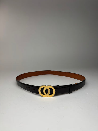 Vintage Celine Leather belt black brown