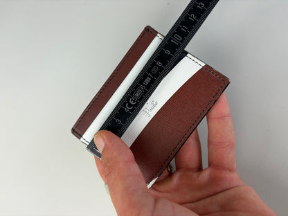 Vintage Pucci Leather Card Holder Brown White Black Silver