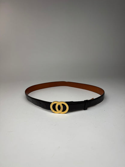 Vintage Celine Leather belt black brown